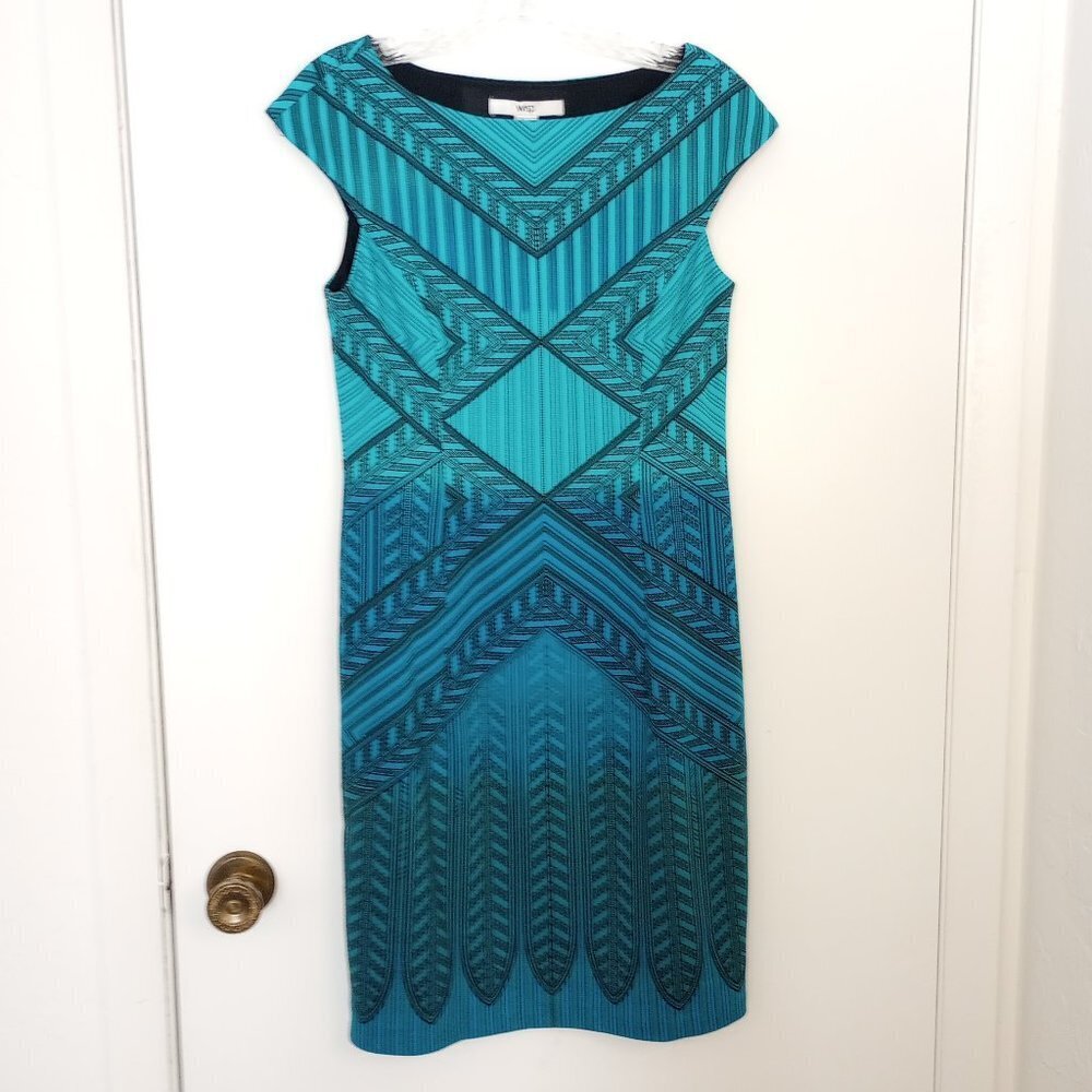 Wisp Blue Ombre Chevron Stripe Dress